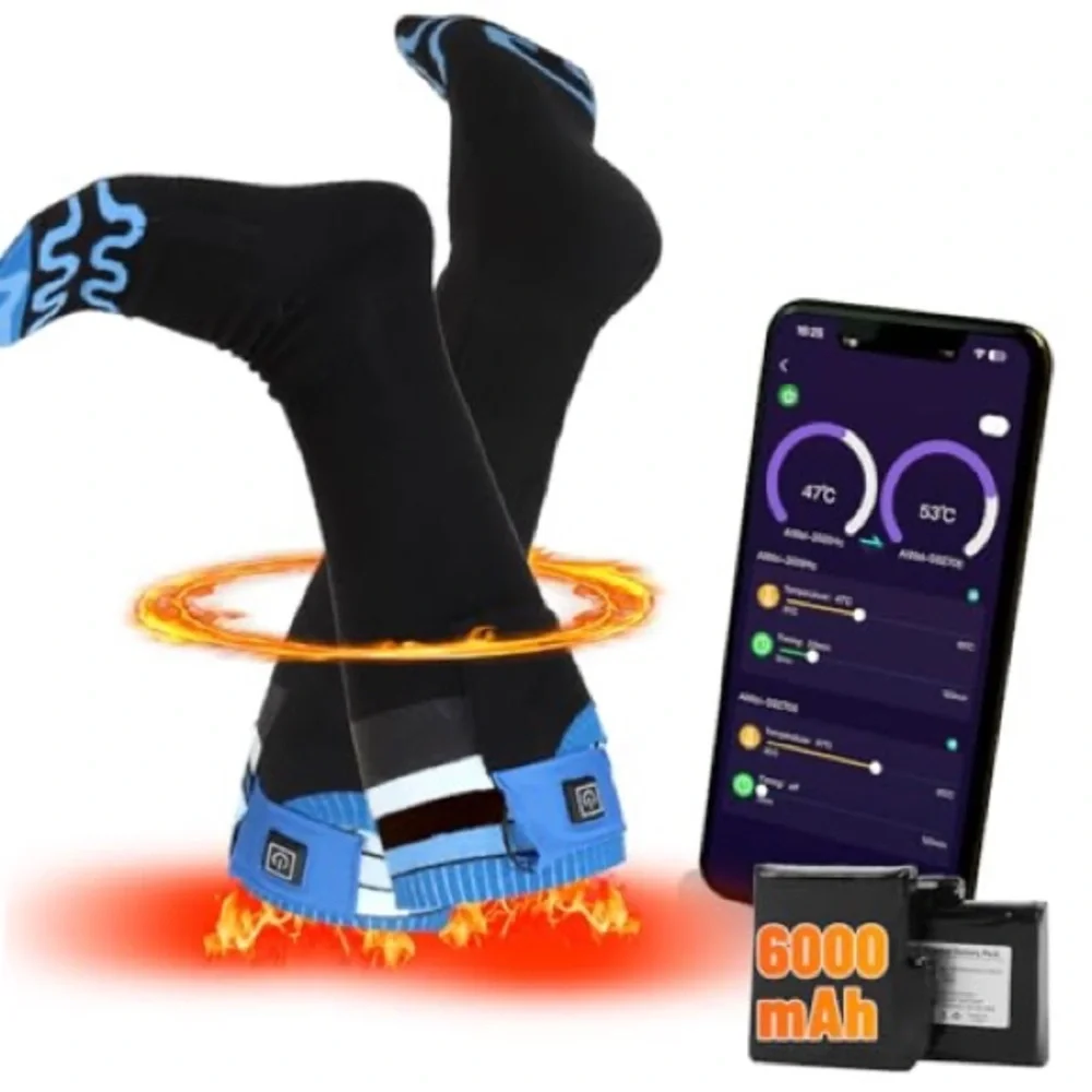 New Heated Socks for Men Women with APP Remote Control, 7.4V..